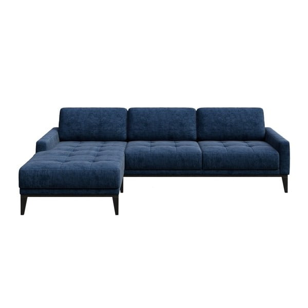 Niebieska sofa z szezlongiem po lewej stronie MESONICA Musso Tufted