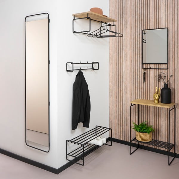 Czarny metalowy regał na buty Clint – Spinder Design-image-2