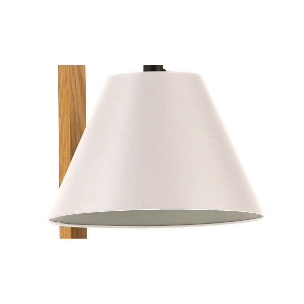 Biała lampa stojąca z drewnianą konstrukcją Woodman Floor-image-3