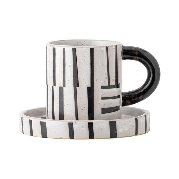 Czarno-biała kamionkowa filiżanka 300 ml Frankie – Bloomingville