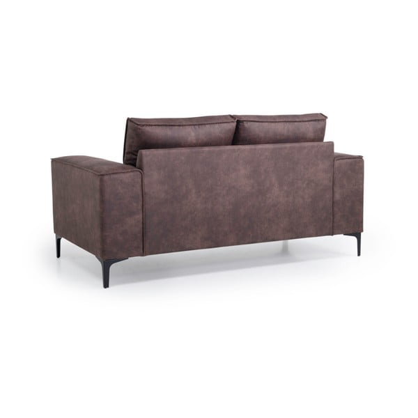 Brązowa sofa z imitacji skóry 164 cm Copenhagen – Scandic-image-3