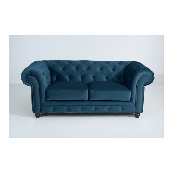 Niebieska sofa Max Winzer Orleans Velvet, 196 cm