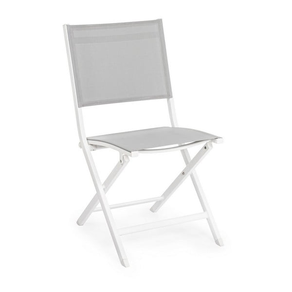 Białe metalowe krzesło ogrodowe Elin   – Bizzotto