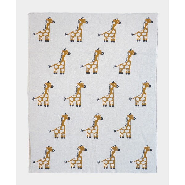 Beżowy bawełniany koc dziecięcy 100x80 cm Giraffe – Rocket Baby