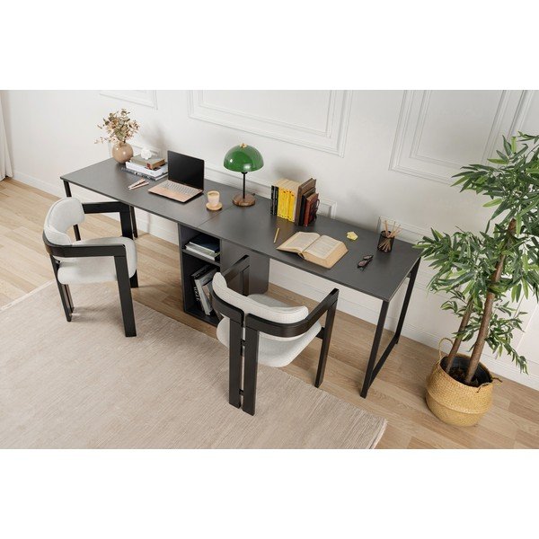 Biurko z matowym wykończeniem 60x240 cm Twin – Kalune Design-image-1