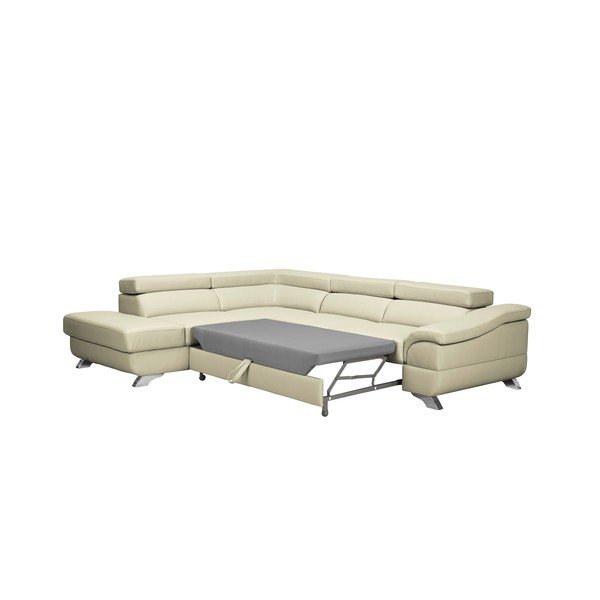 Beżowy skórzany rozkładany narożnik lewostronny Windsor & Co Sofas Gamma-image-3