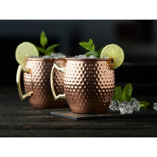Stalowe kubki w kolorze miedzi zestaw 4 szt. 80 ml Moscow Mule – Lyngby Glas-image-2