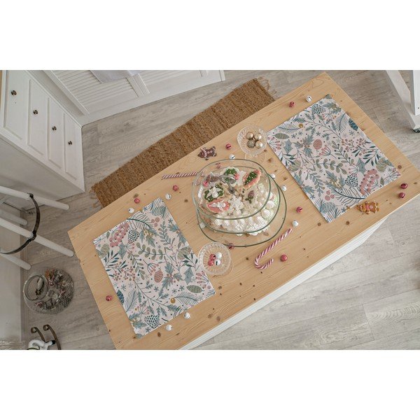 Świąteczne materiałowe maty stołowe zestaw 2 szt. 45x35 cm Pastel Christmas – Butter Kings-image-1