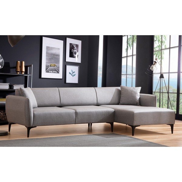Jasnoszara sofa narożna Belissimo, narożnik prawy – Balcab Home-image-1