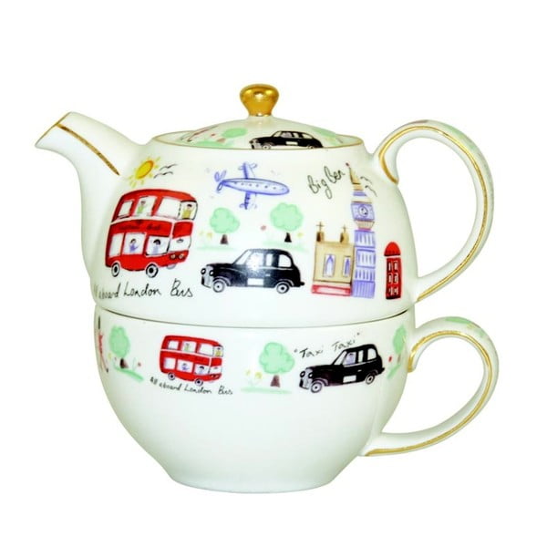 Dzbanek do herbaty z filiżanką Churchill China London Travel