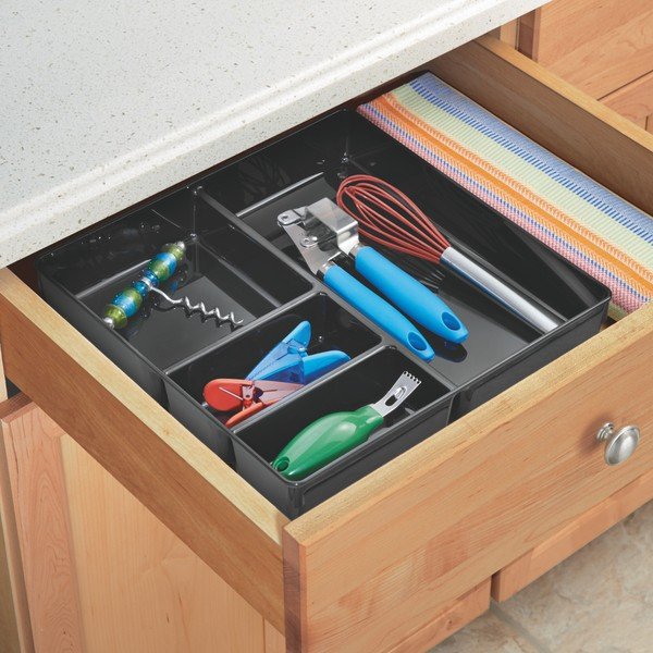 Czarny organizer do szuflady InterDesign Linus Grand-image-1