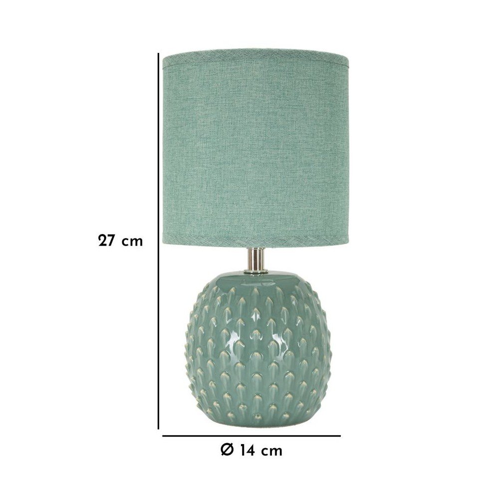 Jasnoniebieska lampa stołowa ceramiczna z tekstylnym kloszem (wysokość 27 cm) Pontus – Mauro Ferretti (zdjęcie 6)