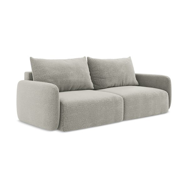 Jasnoszara rozkładana/ze schowkiem sofa 238 cm Kalena – Makamii-image-1