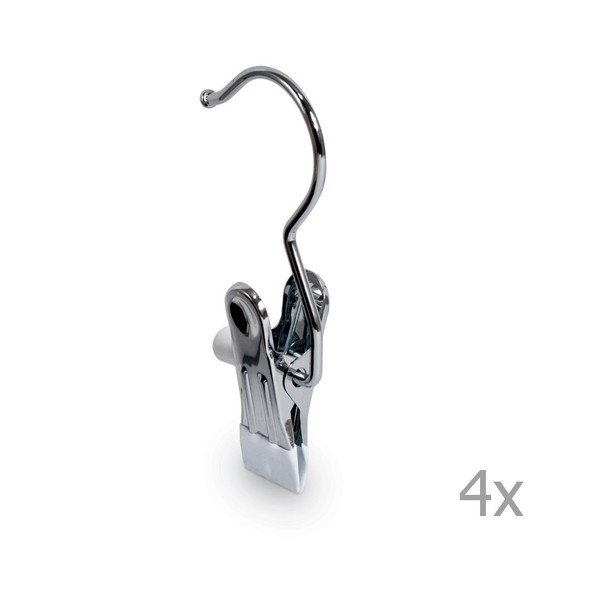 Zestaw 4 wieszaków z klipsem Domopak Hooks-image-1