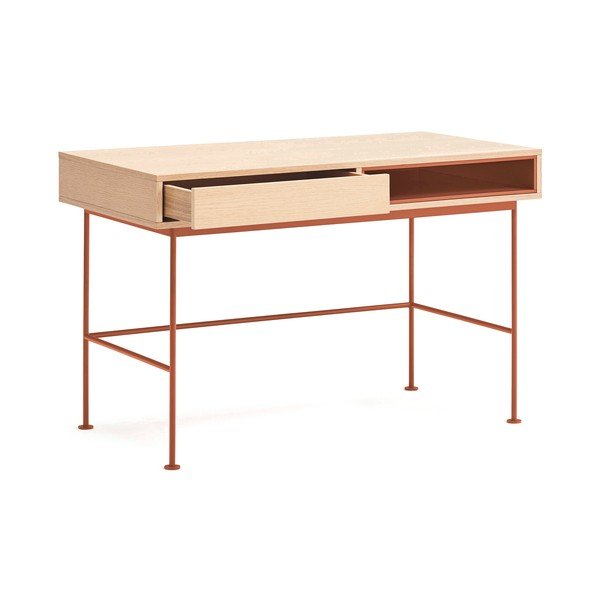 Biurko z blatem w dekorze dębu 60x120 cm Yoko – Teulat-image-3