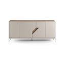 Kremowo-naturalna komoda w dekorze dębu 180x80x40 cm Lilou – Marckeric
