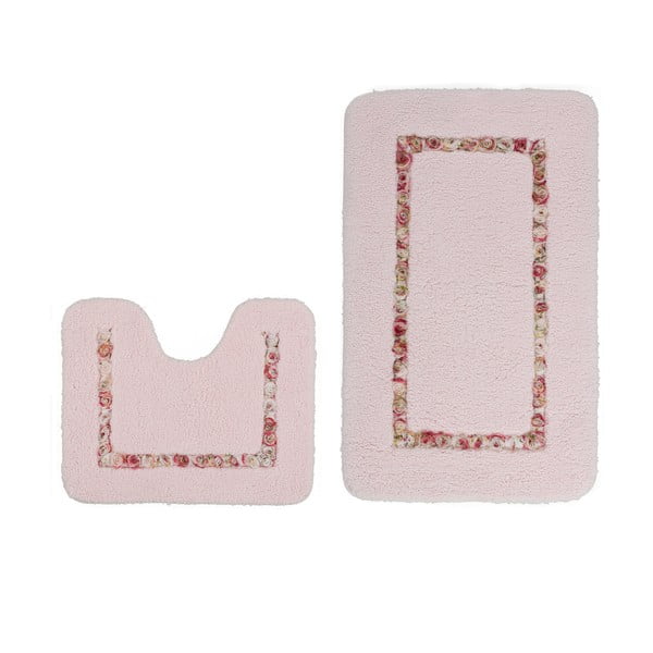 Zestaw 2 dywaników łazienkowych z wcięciem Frenésie Pink