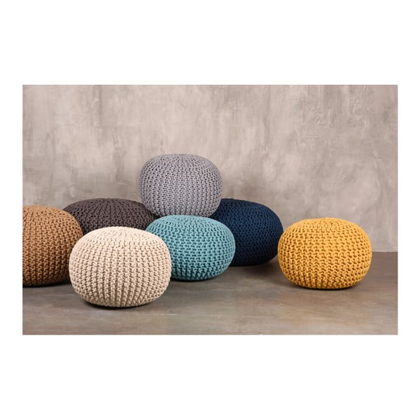 Żółty puf dziergany LABEL51 Knitted, XL-image-2