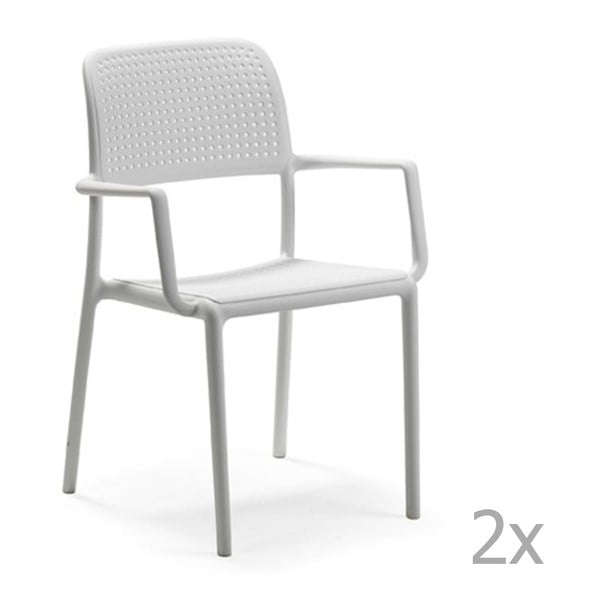 Zestaw 2 białych krzeseł ogrodowych Nardi Bora