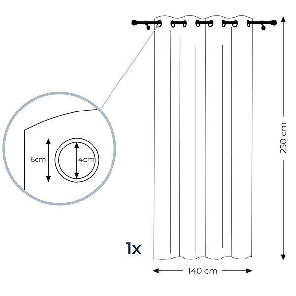 Biało-brązowa zasłona AmeliaHome Irvelette Eyelets, 140x250 cm-image-3