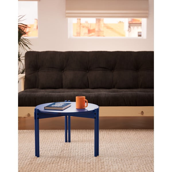 Niebieski okrągły stolik z litego drewna sosnowego ø 60 cm Sticks – Karup Design-image-3