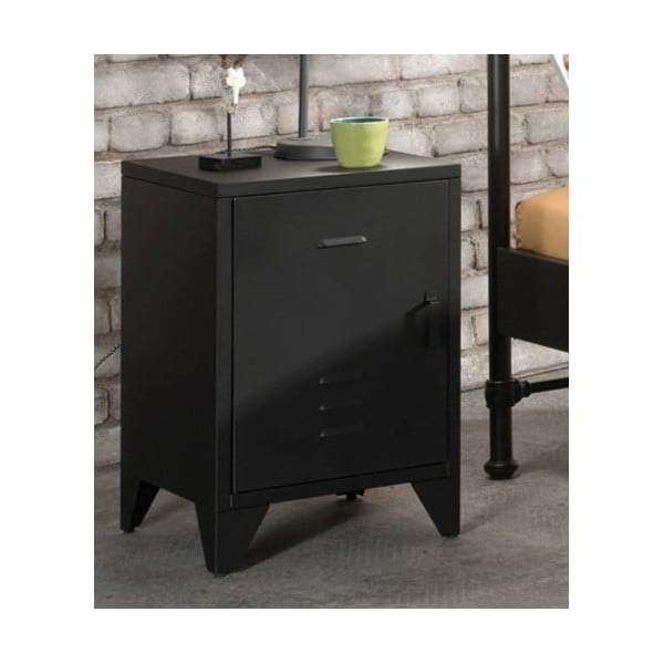 Czarna metalowa dziecięca szafka nocna BRONXX – Vipack-image-1