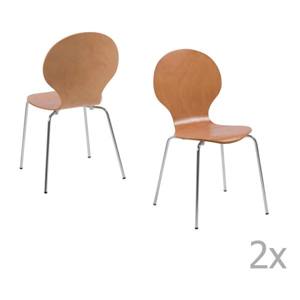 Zestaw 4 krzeseł w kolorze drewna Actona Marcus