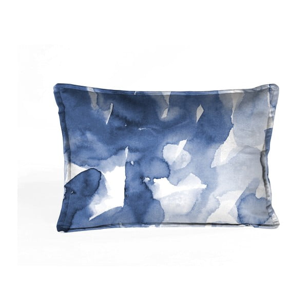 Niebiesko-biała poszewka na poduszkę Velvet Atelier Watercolor, 50x35 cm