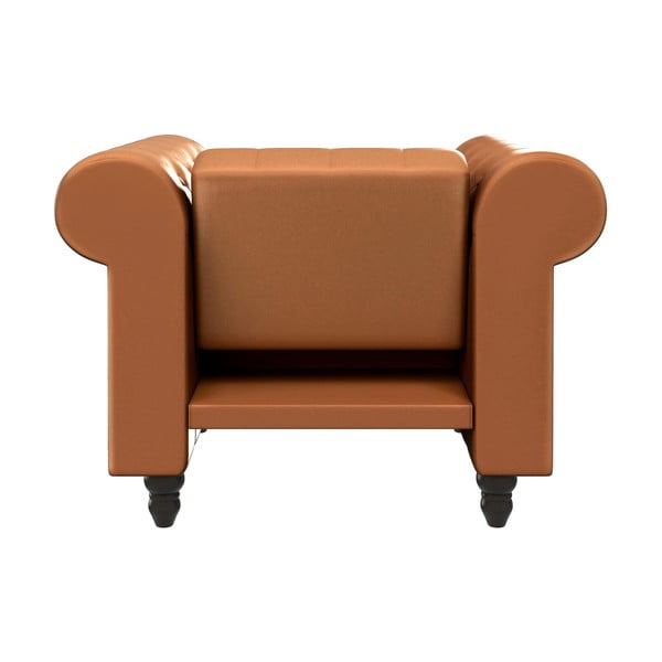Koniakowy fotel typu chesterfield z imitacji skóry Felix – Støraa-image-4