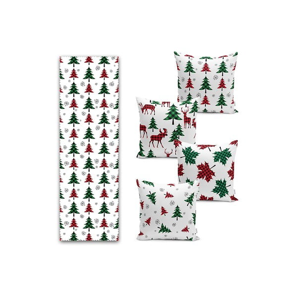 Zestaw poszewek na poduszki i bieżnika 5 szt. Tartan – Mila Home