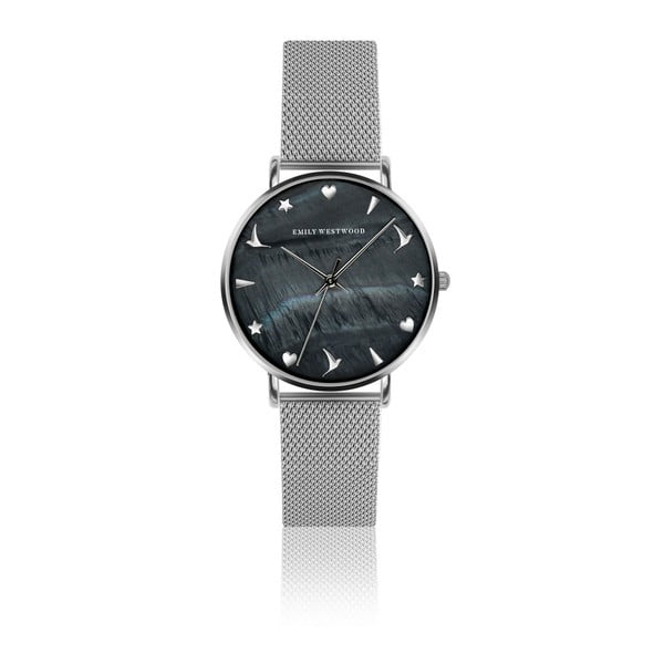 Damski zegarek z paskiem ze stali nierdzewnej w srebrnym kolorze Emily Westwood Rugho