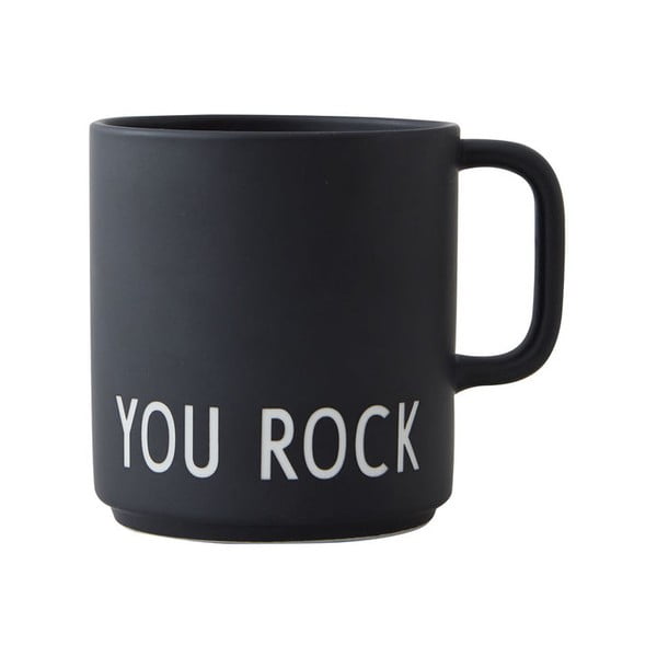 Czarny porcelanowy kubek 250 ml You Rock – Design Letters