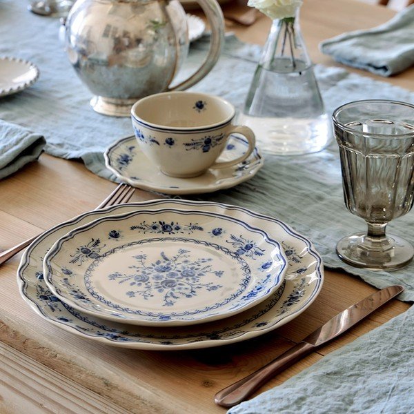 Niebieski/beżowy kamionkowy talerz ø 27 cm Vila – Costa Nova-image-3