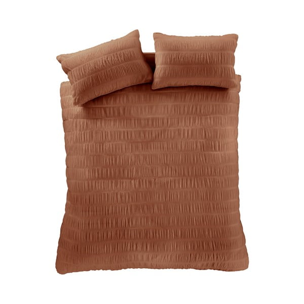 Pomarańczowa pościel jednoosobowa 135x200 cm Seersucker – Catherine Lansfield