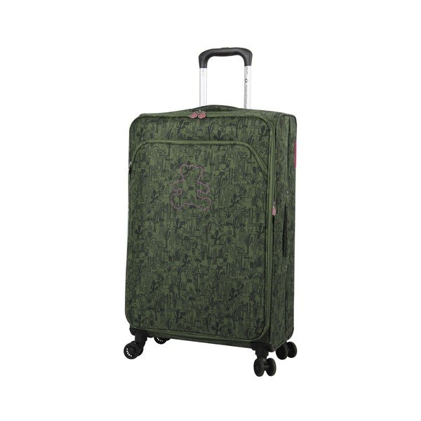 Zielona walizka z 4 kółkami Lulucastagnette Teddy Bear, 71 l-image-4
