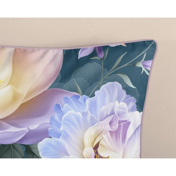 Niebieska pościel jednoosobowa z satyny bawełnianej 140x220 cm Mirery – Descanso-image-3