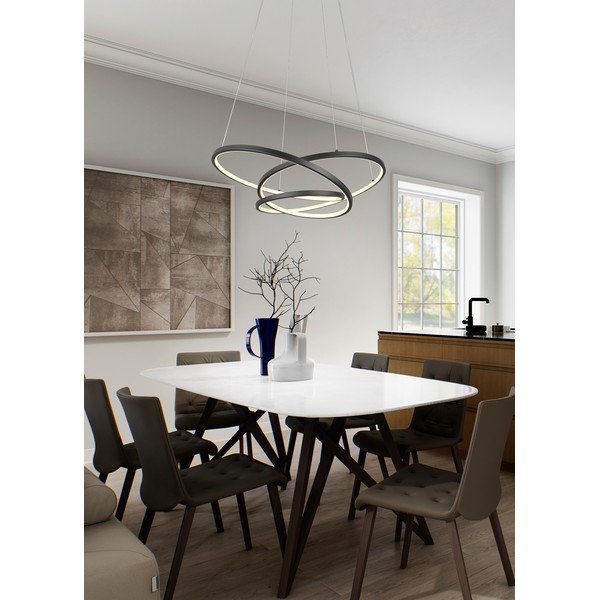 Lampa wisząca LED ze ściemniaczem w kolorze matowej czerni Darvin – Trio-image-1