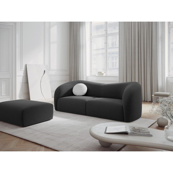 Szara aksamitna sofa 197 cm Santi – Interieurs 86-image-1
