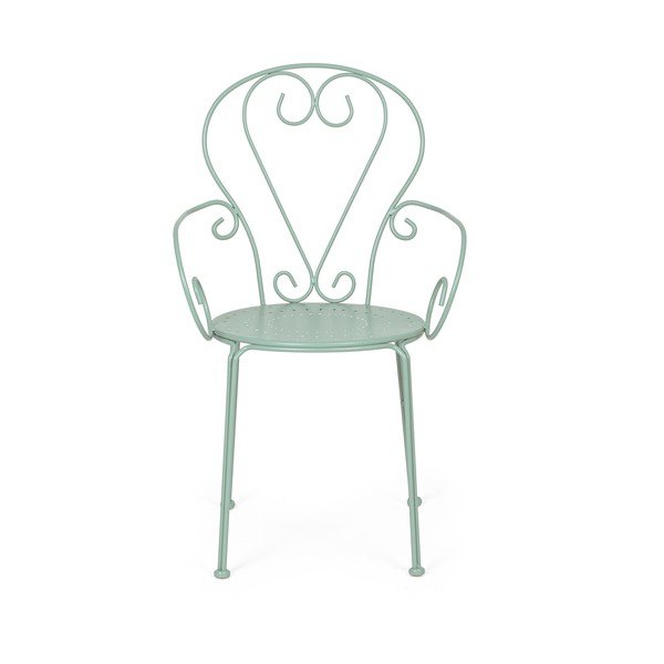 Miętowe metalowe krzesło ogrodowe Etienne – Bizzotto-image-2