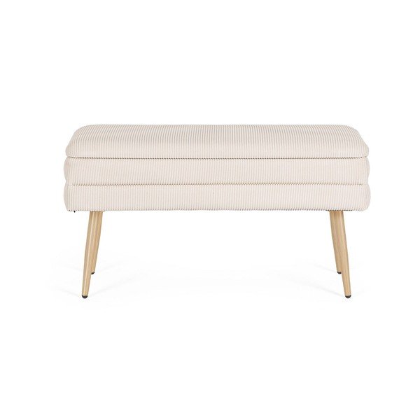 Biała tapicerowana ławka Olga – Bizzotto