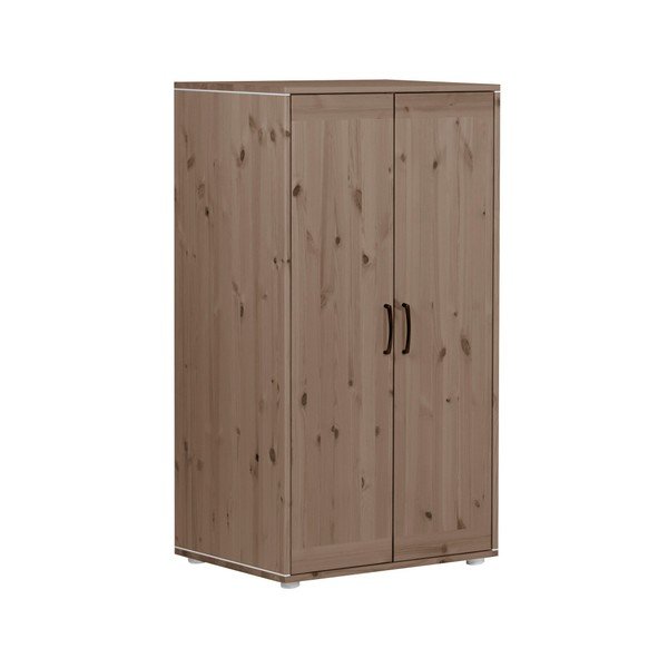 Brązowa szafa dziecięca z drewna sosnowego Flexa Classic, wys. 133 cm