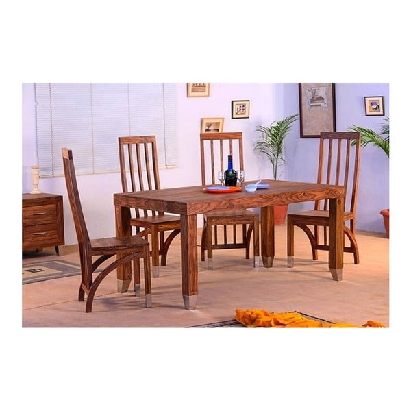 Stół do jadalni z palisandrowego drewna z metalowymi nogami Sob Margao 200x100cm