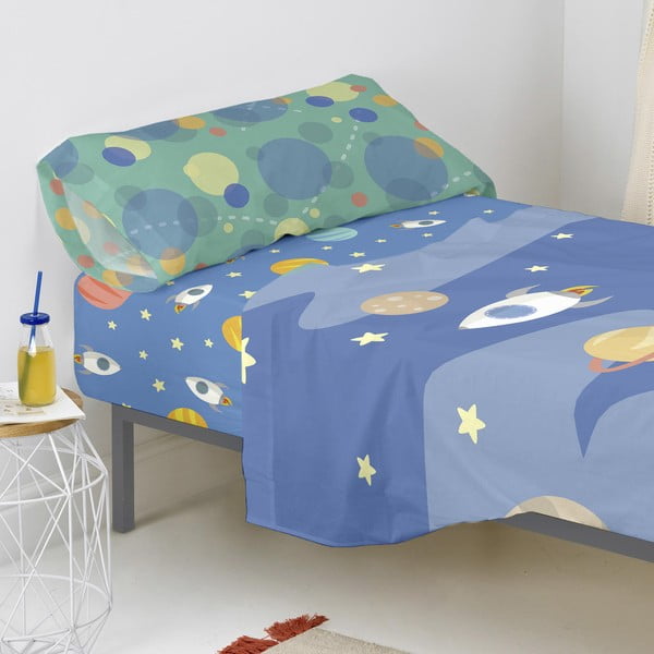 Dziecięce bawełniane prześcieradło Happynois Astronaut, 200x90 cm-image-4