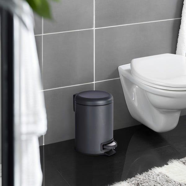 Czarny kosz na śmieci Wenko Leman, 3 l-image-1
