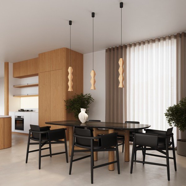 Lampa wisząca z litego drewna bukowego w naturalnym kolorze ø 8 cm Cubo – Sollux-image-2
