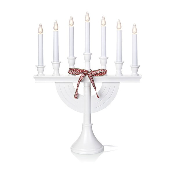 Biały świecznik drewniany LED Markslöjd Torpa