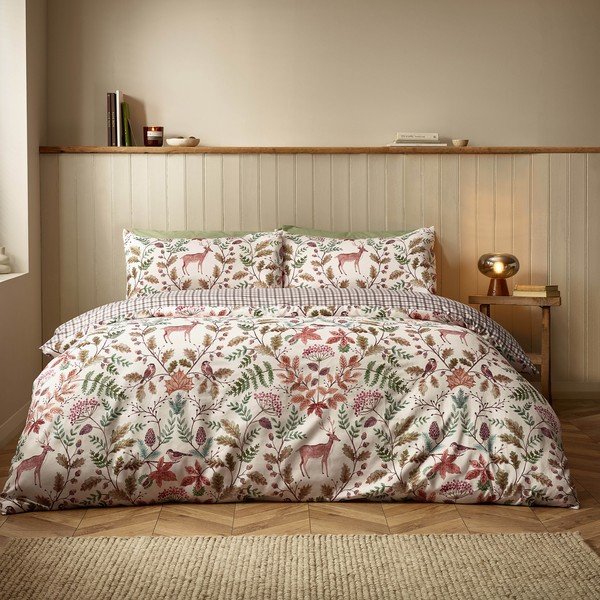 Kremowa pościel dwuosobowa 200x200 cm Woodland Stag – Catherine Lansfield-image-1