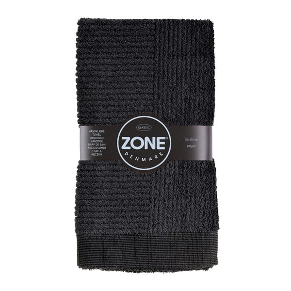 Czarny ręcznik Zone, 100x50 cm