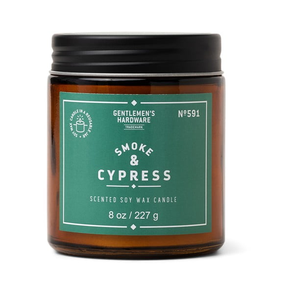 Zapachowa sojowa świeca czas palenia 48 h Smoke & Cypress – Gentlemen's Hardware