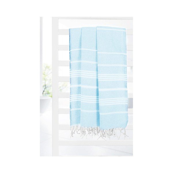 Jasnoniebieski ręcznik z domieszką bawełny Kate Louise Cotton Collection Classic Ice Blue, 100x180 cm-image-1